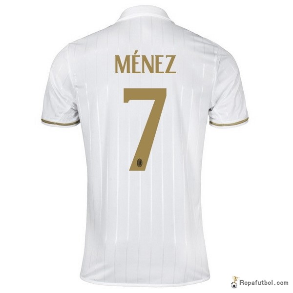 Camiseta AC Milan Replica Segunda Ropa Menez 2016/17 Blanco